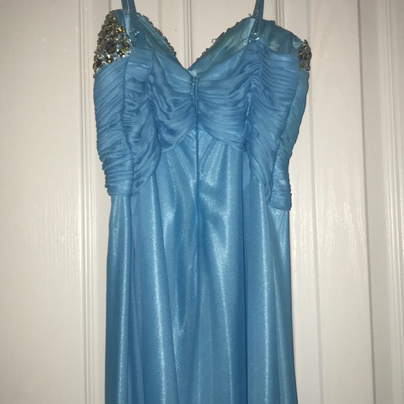 Blue strapless prom dress - Picture 5 of 6
